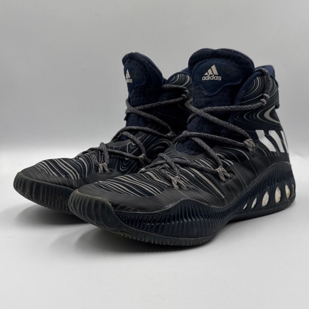 Adidas Crazy Explosive 2016 Navy White Mid Beater Basketball Hoop Shoes Mens 9